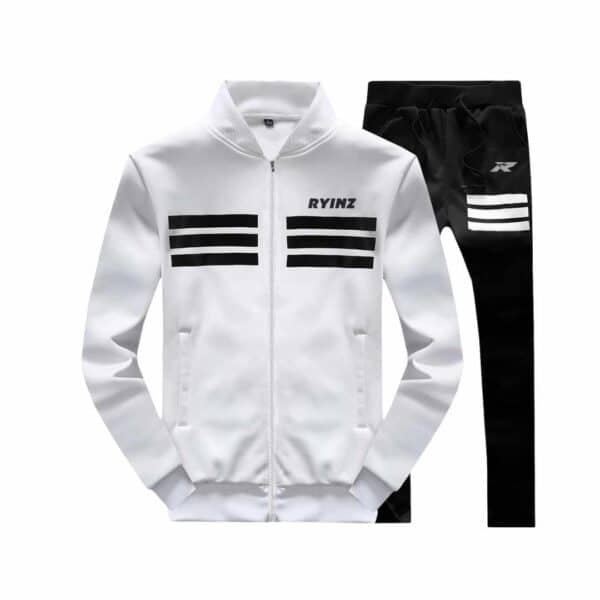 White & Navy Men’s Tracksuit by RYINZ | Minimalist Full-Zip Jacket & Joggers Set | Clean Custom Activewear for Sport - Image 11