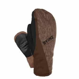 Brown Black Winter Mittens by RYINZ | Custom Insulated Waterproof Fleece Mitt Gloves for Cold Weather Wholesale & Retail