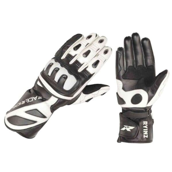 RYINZ Black Riding Gloves for Wholesale & Retail with Carbon Knuckle Armor, Mesh Back & Reinforced Leather Palm - Image 15