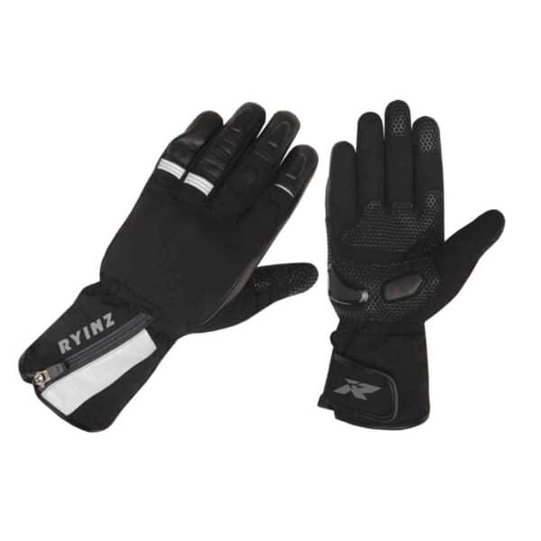 RYINZ Black Riding Gloves for Wholesale & Retail with Carbon Knuckle Armor, Mesh Back & Reinforced Leather Palm - Image 16