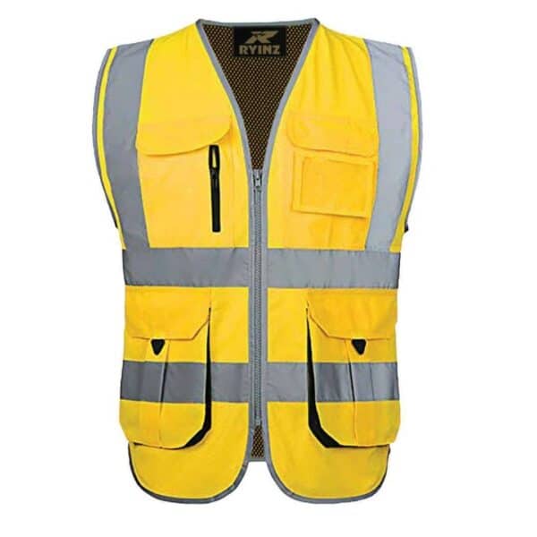RYINZ Wholesale Custom Reflective Safety Vest for Workers, High Visibility Sleeveless Jacket with Breathable Mesh Back - Image 4