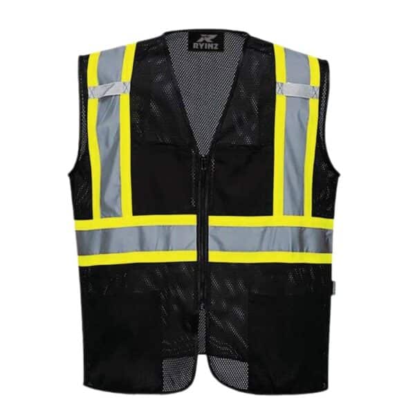 RYINZ Wholesale Custom Reflective Safety Vest for Workers, High Visibility Sleeveless Jacket with Breathable Mesh Back - Image 5