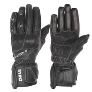 RYINZ Full Leather Racing Gloves for Wholesale & Retail with Cowhide Reinforcements and TPU Knuckle Protection