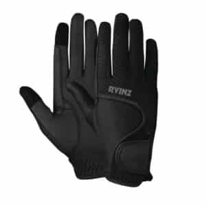 All-Black Equestrian Riding Gloves by RYINZ | Breathable Grip Gloves for Horse Training | Custom Logo Sport Glove Wholesale