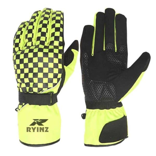 RYINZ Black Riding Gloves for Wholesale & Retail with Carbon Knuckle Armor, Mesh Back & Reinforced Leather Palm - Image 20