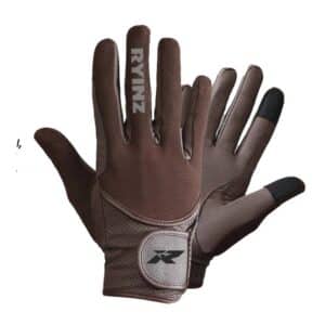 Brown Horse Riding Gloves by RYINZ | Premium Breathable Grip Gloves for Equestrian Use | Custom Logo Sport Glove Wholesale