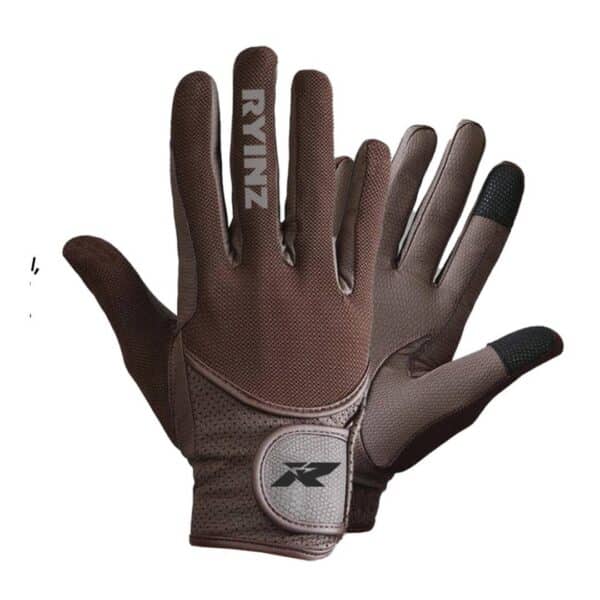 Brown Horse Riding Gloves by RYINZ | Premium Breathable Grip Gloves for Equestrian Use | Custom Logo Sport Glove Wholesale