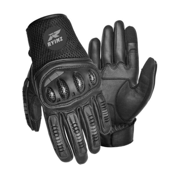 RYINZ Armored GoatSkin Motorcycle Gloves for Wholesale & Retail with TPU Knuckle Protection and Embossed Grip - Image 7