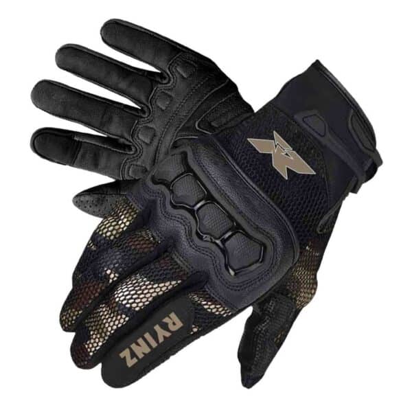RYINZ Armored GoatSkin Motorcycle Gloves for Wholesale & Retail with TPU Knuckle Protection and Embossed Grip - Image 11