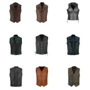 Custom Leather Motorbike Vests – Wholesale Biker Club Vests for EU Riders with Button, Zipper, or Side-Lace Designs
