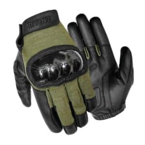 RYINZ Military Tactical Combat Gloves | Carbon Knuckle Protection, Leather Grip, Custom OEM Gloves for Police & Army Use