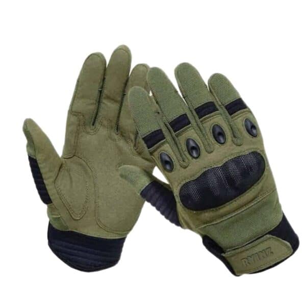 RYINZ Military Tactical Combat Gloves | Carbon Knuckle Protection, Leather Grip, Custom OEM Gloves for Police & Army Use - Image 3
