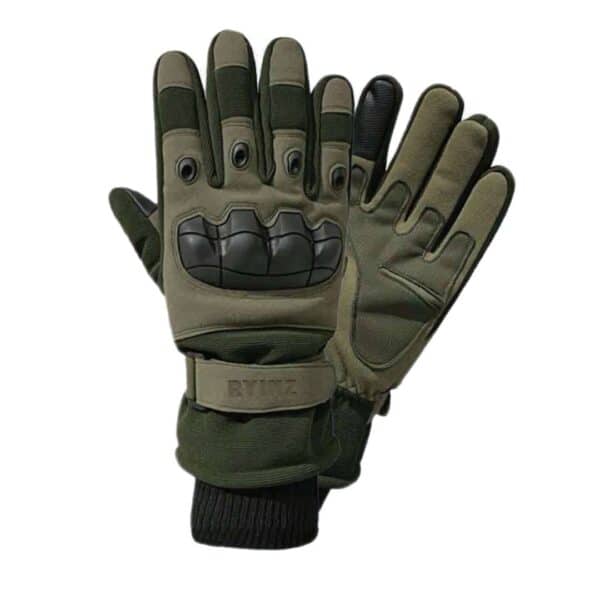 RYINZ Military Tactical Combat Gloves | Carbon Knuckle Protection, Leather Grip, Custom OEM Gloves for Police & Army Use - Image 4