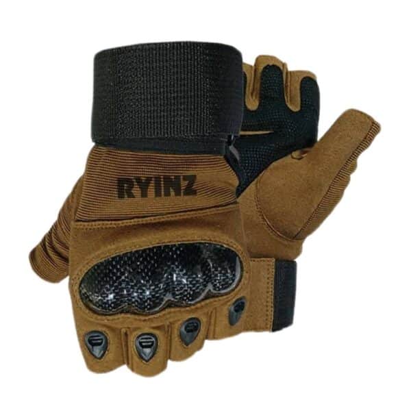 RYINZ Military Tactical Combat Gloves | Carbon Knuckle Protection, Leather Grip, Custom OEM Gloves for Police & Army Use - Image 12