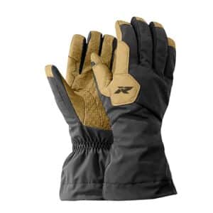 Long Cuff Winter Gloves for Cold Weather by RYINZ | Black-Tan PU Grip Gloves for Outdoor Work, Snow & Retail Wholesale