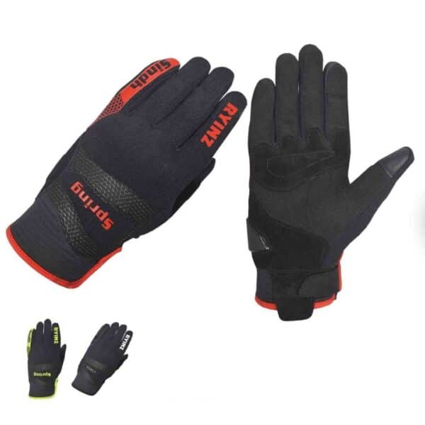 RYINZ Black Riding Gloves for Wholesale & Retail with Carbon Knuckle Armor, Mesh Back & Reinforced Leather Palm - Image 8
