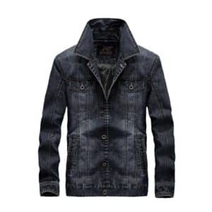 RYINZ Men's Classic Black Denim Jacket – Rugged Slim Fit Outerwear for Casual, Urban & Streetwear Style