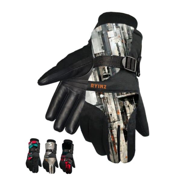 RYINZ All-Black Waterproof Winter Gloves | Custom Insulated Snow Gloves with Strap Cuff for Work, Sports & Retail B2B - Image 7