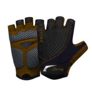 RYINZ Pro Grip Half Finger Cycling Gloves – Shock-Absorbing, Anti-Slip, Breathable Racing Bike Gloves for Men and Women