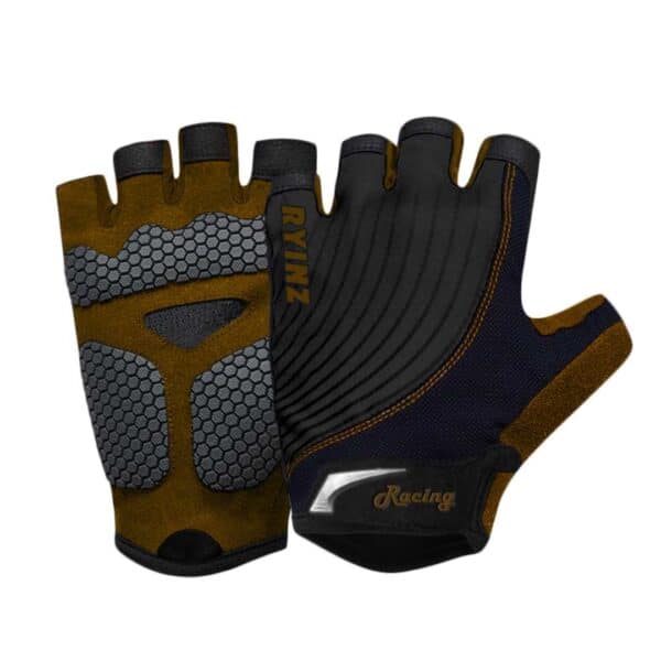 RYINZ Neon Green Breathable Half-Finger Cycling Gloves with Gel Padding & Anti-Slip Grip for Road, MTB, and Fitness Use - Image 7